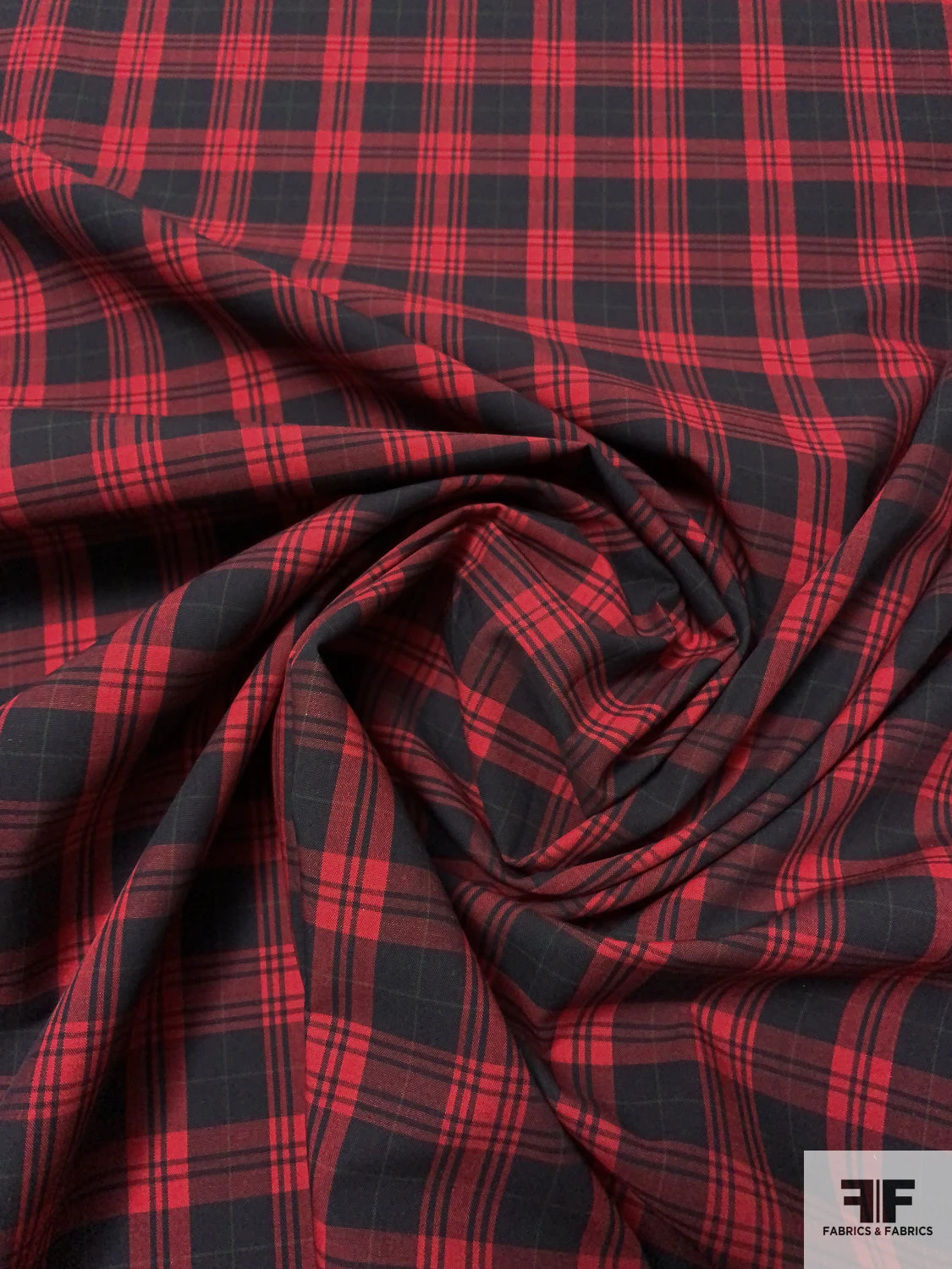 Made In Japan Plaid Cotton Shirting - Red / Black 6 Made In Japan Plaid Cotton Shirting - Red / Black - Image 4