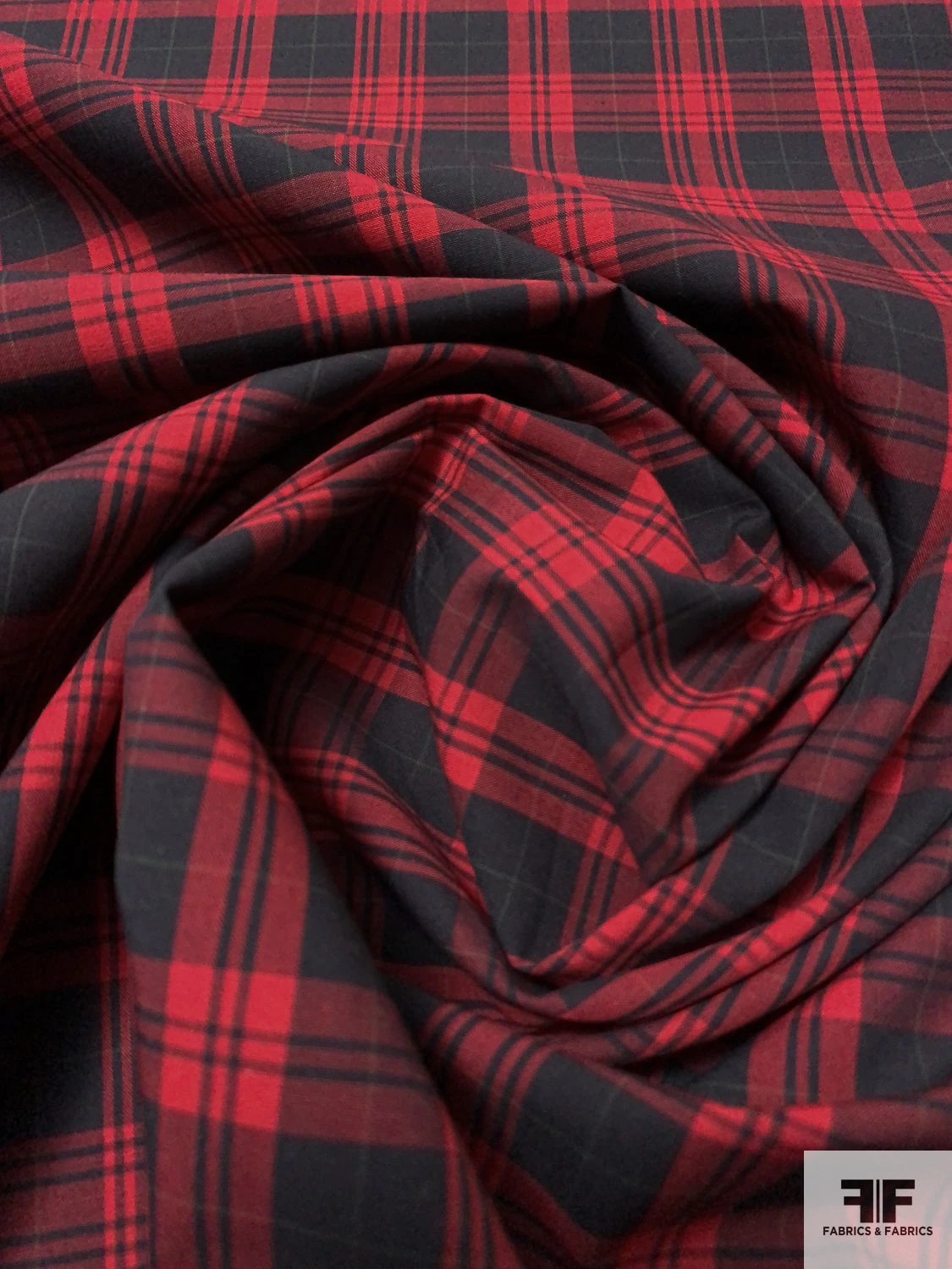 Made In Japan Plaid Cotton Shirting - Red / Black 7 Made In Japan Plaid Cotton Shirting - Red / Black - Image 5