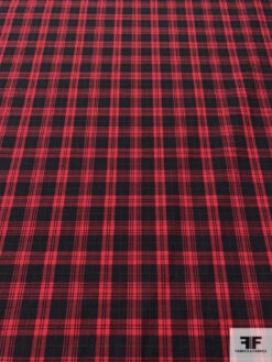 Made In Japan Plaid Cotton Shirting - Red / Black