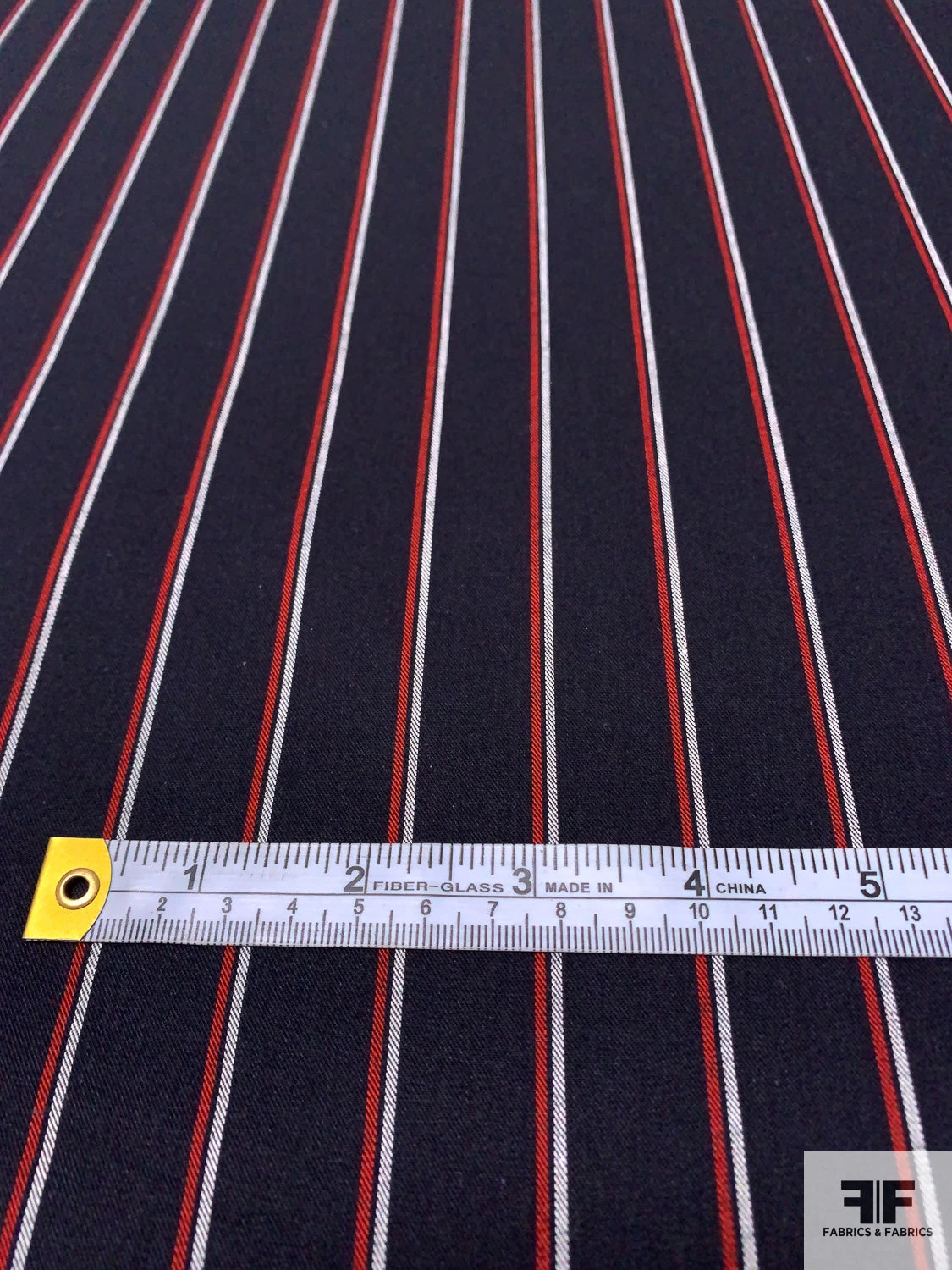 Made In Japan Vertical Striped Fine Twill Cotton Shirting - Black / Red / Off-White 4 Made In Japan Vertical Striped Fine Twill Cotton Shirting - Black / Red / Off-White - Image 2