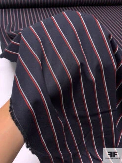 Made In Japan Vertical Striped Fine Twill Cotton Shirting - Black / Red / Off-White 17 Made In Japan Vertical Striped Fine Twill Cotton Shirting - Black / Red / Off-White -Fabrics And Fabrics Store 14837 8 d2e26aa5 8f98 4645 b0d6 a4de6f16974c