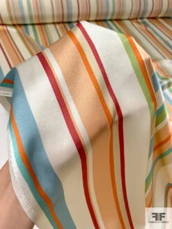 Vertical Multi-Size Striped Printed Silk Charmeuse - Multicolor 12 Vertical Multi-Size Striped Printed Silk Charmeuse - Multicolor -Fabrics And Fabrics Store 14901 6