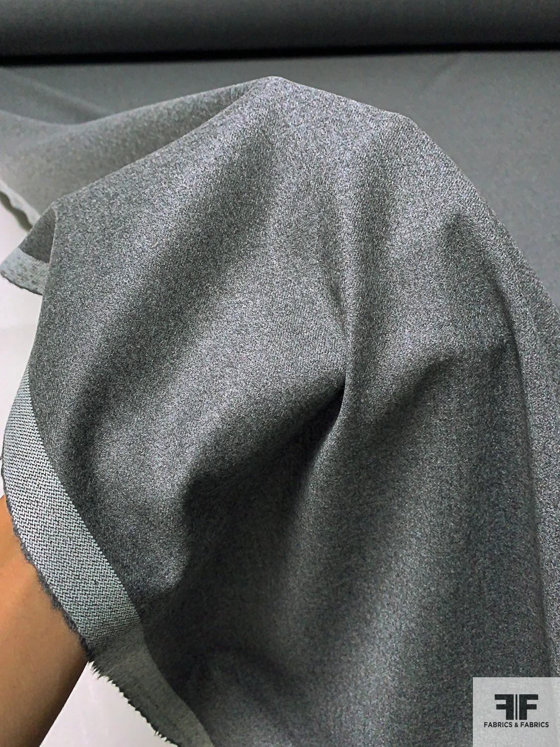 Italian Fine Flannel Wool Suiting - Heather Grey 8 Italian Fine Flannel Wool Suiting - Heather Grey - Image 6
