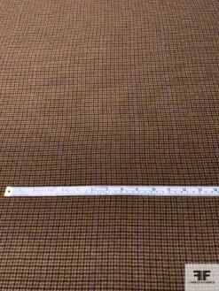 Made In England Ralph Lauren Mini Houndstooth Grid Cashmere Suiting - Shades Of Brown / Purple -Fabrics And Fabrics Store 15072 5