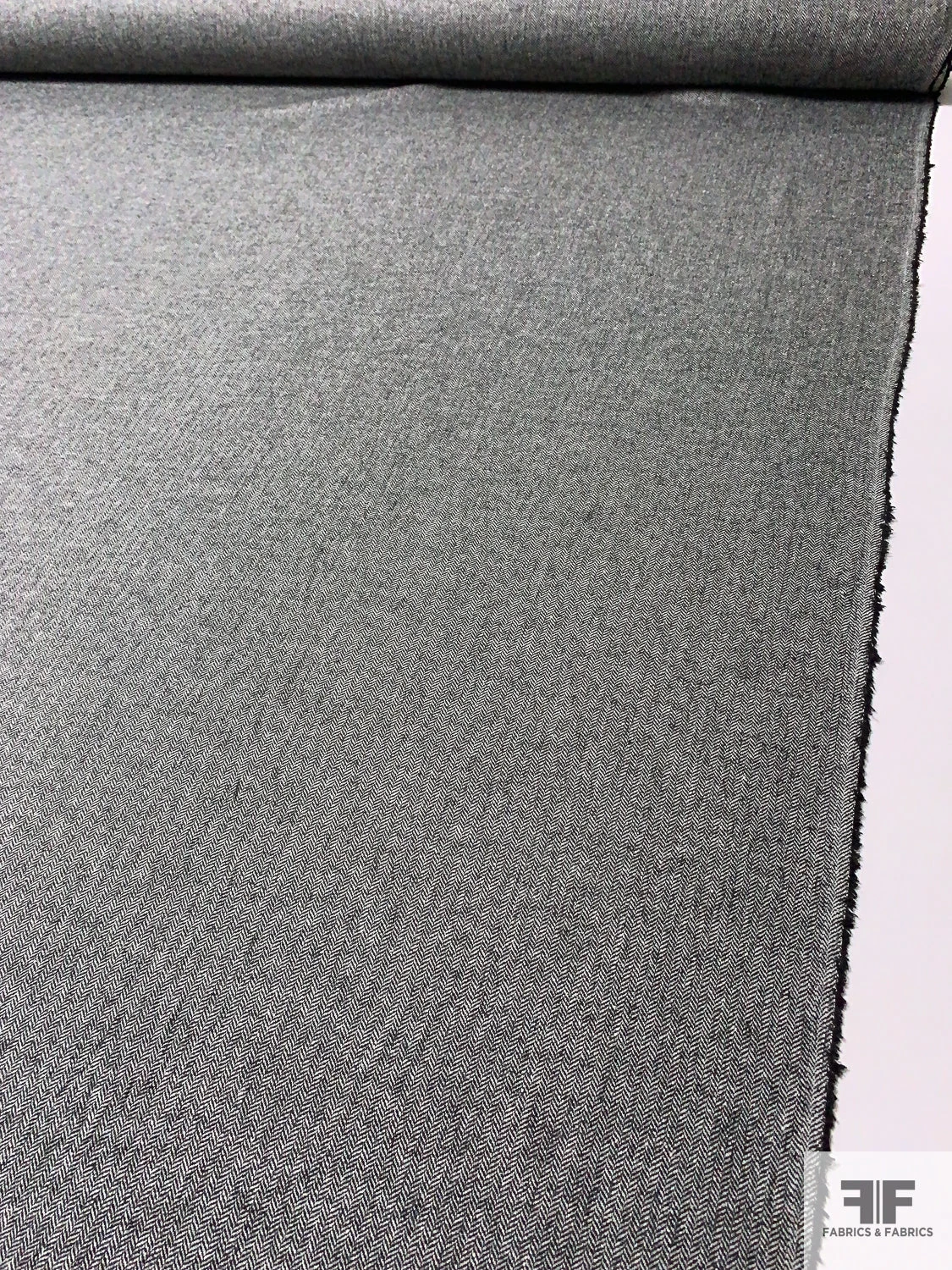 Italian Herringbone Wool Blend Suiting - Black / Off-White 8 Italian Herringbone Wool Blend Suiting - Black / Off-White - Image 6