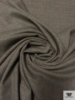 Italian Birdseye-Look Virgin Wool Stretch Suiting - Army Green / Hunter Green 12 Italian Birdseye-Look Virgin Wool Stretch Suiting - Army Green / Hunter Green -Fabrics And Fabrics Store 15078 2