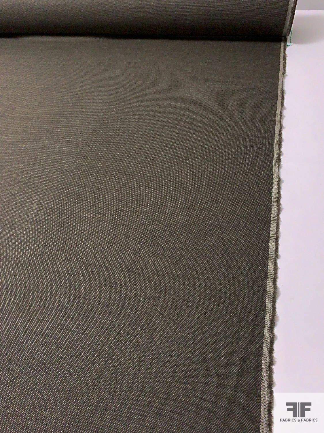 Italian Birdseye-Look Virgin Wool Stretch Suiting - Army Green / Hunter Green 9 Italian Birdseye-Look Virgin Wool Stretch Suiting - Army Green / Hunter Green - Image 7