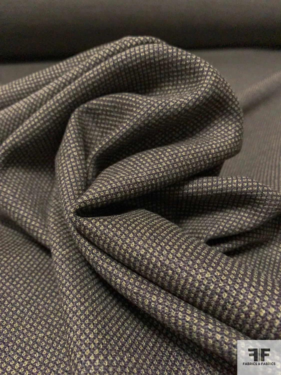 Italian Birdseye-Look Virgin Wool Stretch Suiting - Army Green / Hunter Green 3 Italian Birdseye-Look Virgin Wool Stretch Suiting - Army Green / Hunter Green