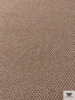 Italian Stitch Pattern Wool Blend Jacket Weight Tweed - Beige / Natural -Fabrics And Fabrics Store 15097 4