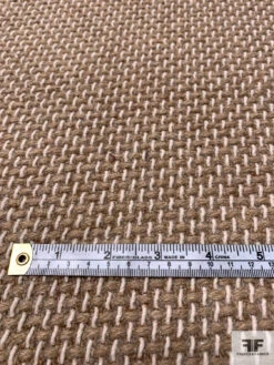 Italian Stitch Pattern Wool Blend Jacket Weight Tweed - Beige / Natural -Fabrics And Fabrics Store 15097 6