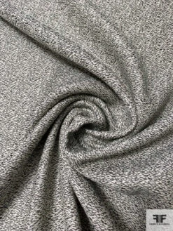 Italian Micro Ikat Soft Wool Blend Suiting - Black / Off-White -Fabrics And Fabrics Store 15102 2