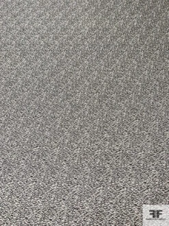 Italian Micro Ikat Soft Wool Blend Suiting - Black / Off-White -Fabrics And Fabrics Store 15102 4