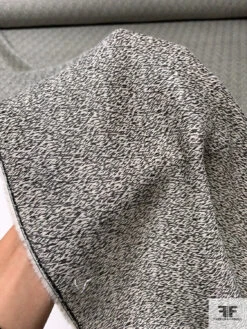 Italian Micro Ikat Soft Wool Blend Suiting - Black / Off-White -Fabrics And Fabrics Store 15102 8