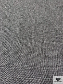 Italian Classic Soft Wool Tweed Suiting With Lurex Fibers - Black / Smokey Off-White 13 Italian Classic Soft Wool Tweed Suiting With Lurex Fibers - Black / Smokey Off-White -Fabrics And Fabrics Store 15113 4