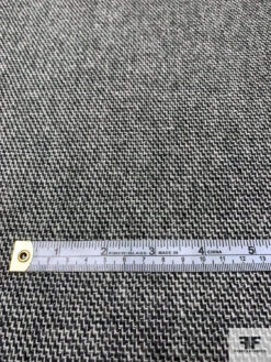 Italian Classic Soft Wool Tweed Suiting With Lurex Fibers - Black / Smokey Off-White 15 Italian Classic Soft Wool Tweed Suiting With Lurex Fibers - Black / Smokey Off-White -Fabrics And Fabrics Store 15113 6