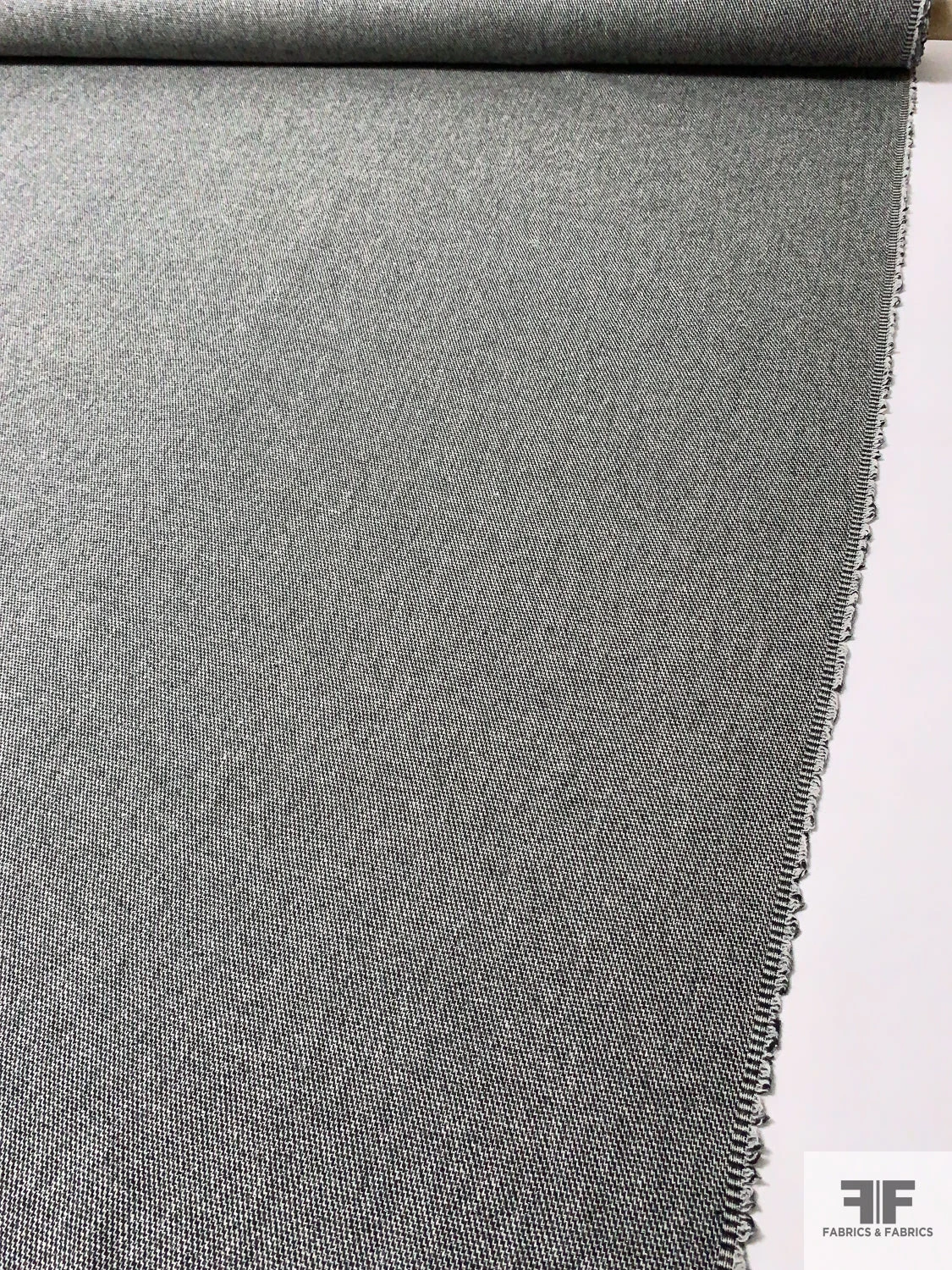 Italian Classic Soft Wool Tweed Suiting With Lurex Fibers - Black / Smokey Off-White 9 Italian Classic Soft Wool Tweed Suiting With Lurex Fibers - Black / Smokey Off-White - Image 7