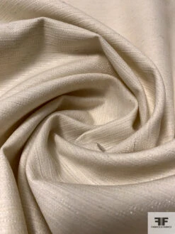 Italian Lightly Textured Wool Blend Fine Suiting With With Shimmery Fibers - Light Beige