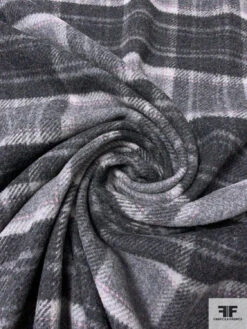 Plaid Wool Blend Jacket Weight - Shades Of Grey / Soft Pink 11 Plaid Wool Blend Jacket Weight - Shades Of Grey / Soft Pink -Fabrics And Fabrics Store 15120 1