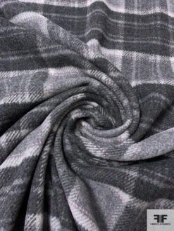 Plaid Wool Blend Jacket Weight - Shades Of Grey / Soft Pink 12 Plaid Wool Blend Jacket Weight - Shades Of Grey / Soft Pink -Fabrics And Fabrics Store 15120 2