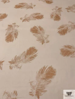 Feathery Leaf Sketch Printed Silk Georgette - Cream / Buff Beige 13 Feathery Leaf Sketch Printed Silk Georgette - Cream / Buff Beige -Fabrics And Fabrics Store 15127 4