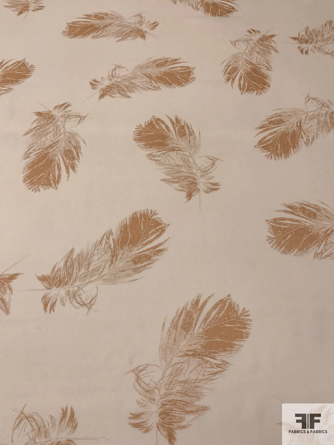Feathery Leaf Sketch Printed Silk Georgette - Cream / Buff Beige 6 Feathery Leaf Sketch Printed Silk Georgette - Cream / Buff Beige - Image 4