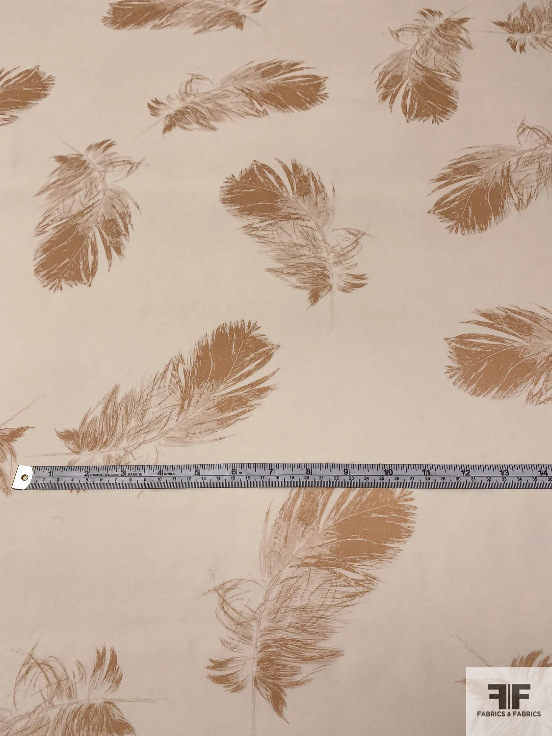 Feathery Leaf Sketch Printed Silk Georgette - Cream / Buff Beige 7 Feathery Leaf Sketch Printed Silk Georgette - Cream / Buff Beige - Image 5