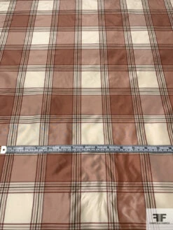 Plaid Yarn-Dyed Silk Taffeta - Dusty Rose / Cream -Fabrics And Fabrics Store 15154 5