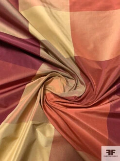 Plaid Yarn-Dyed Silk Taffeta - Antique Maroon / Antique Burnt Orange / Olive Biscotti 11 Plaid Yarn-Dyed Silk Taffeta - Antique Maroon / Antique Burnt Orange / Olive Biscotti -Fabrics And Fabrics Store 15168 1