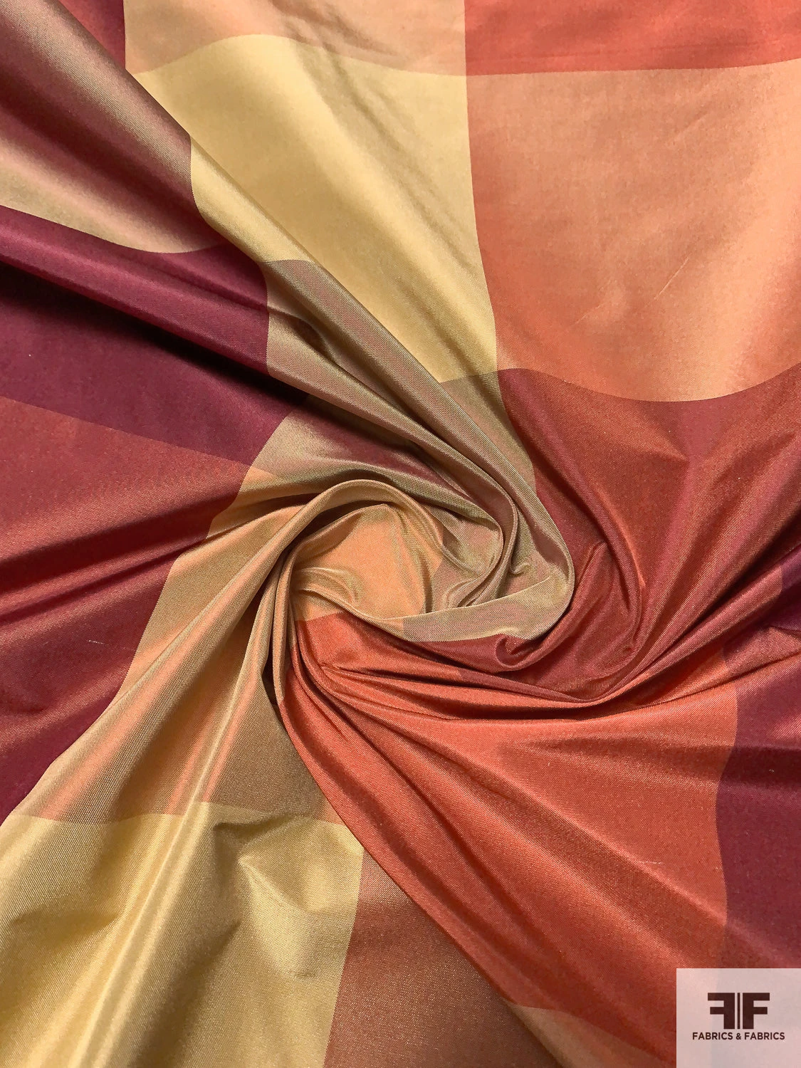 Plaid Yarn-Dyed Silk Taffeta - Antique Maroon / Antique Burnt Orange / Olive Biscotti 5 Plaid Yarn-Dyed Silk Taffeta - Antique Maroon / Antique Burnt Orange / Olive Biscotti - Image 3