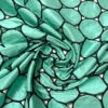 Circle Cutout Embroidered Silk Shantung - Seafoam Green / Black -Fabrics And Fabrics Store 15189 1