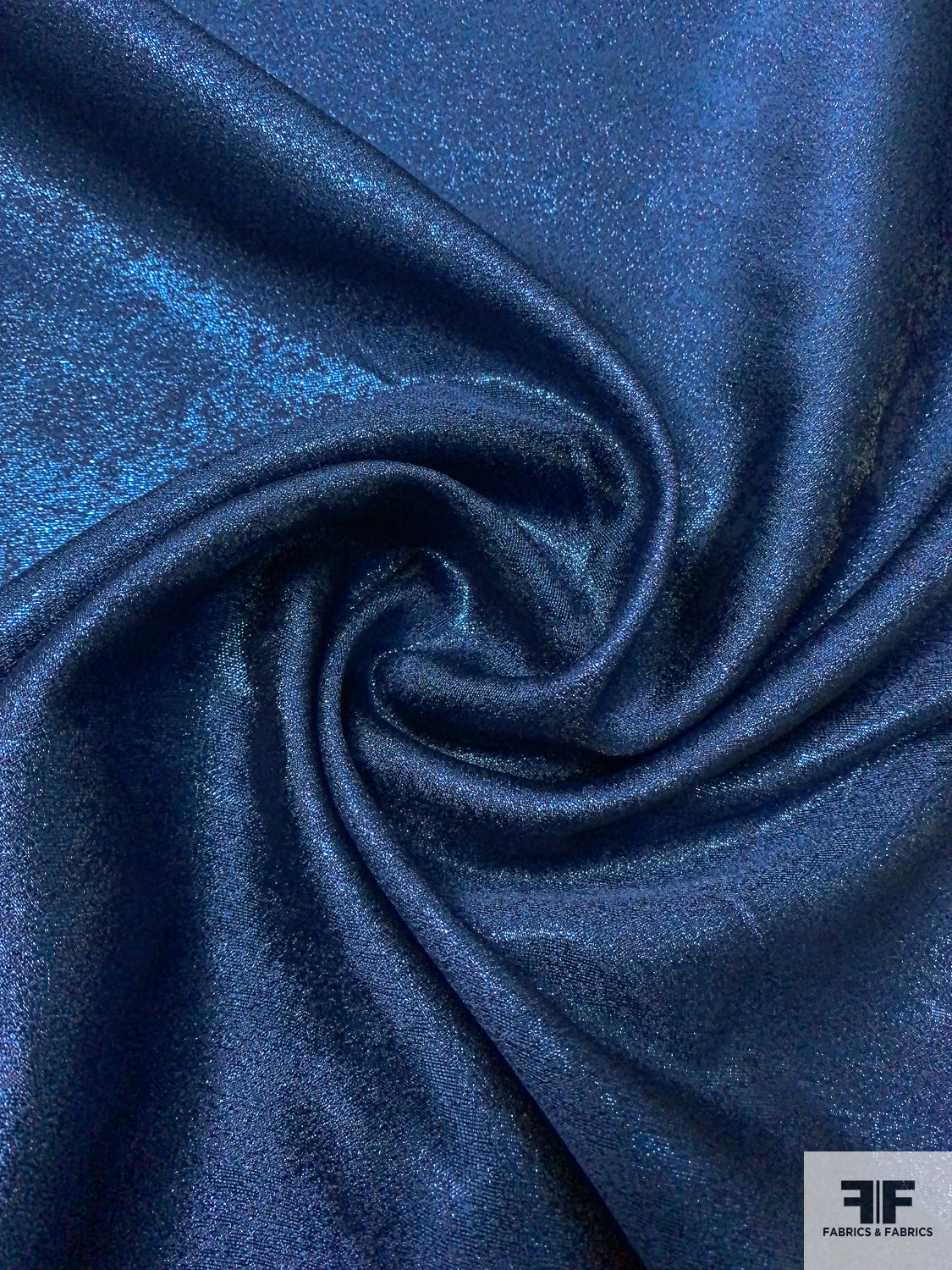 Shimmery Reversible Lamé Brocade - Metallic Blue 4 Shimmery Reversible Lamé Brocade - Metallic Blue - Image 2