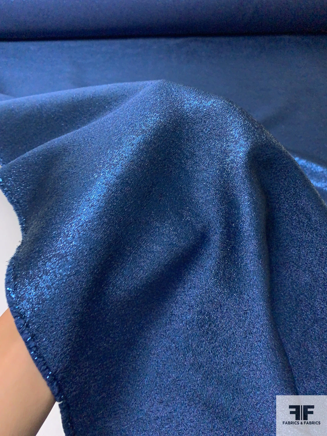 Shimmery Reversible Lamé Brocade - Metallic Blue 9 Shimmery Reversible Lamé Brocade - Metallic Blue - Image 7