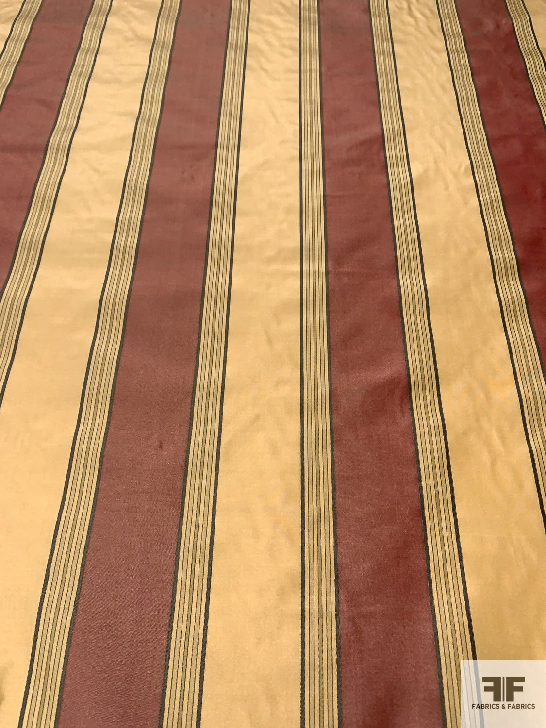 Vertical Striped Yarn-Dyed Silk Taffeta - Antique Rose / Antique Gold / Stone 7 Vertical Striped Yarn-Dyed Silk Taffeta - Antique Rose / Antique Gold / Stone - Image 5