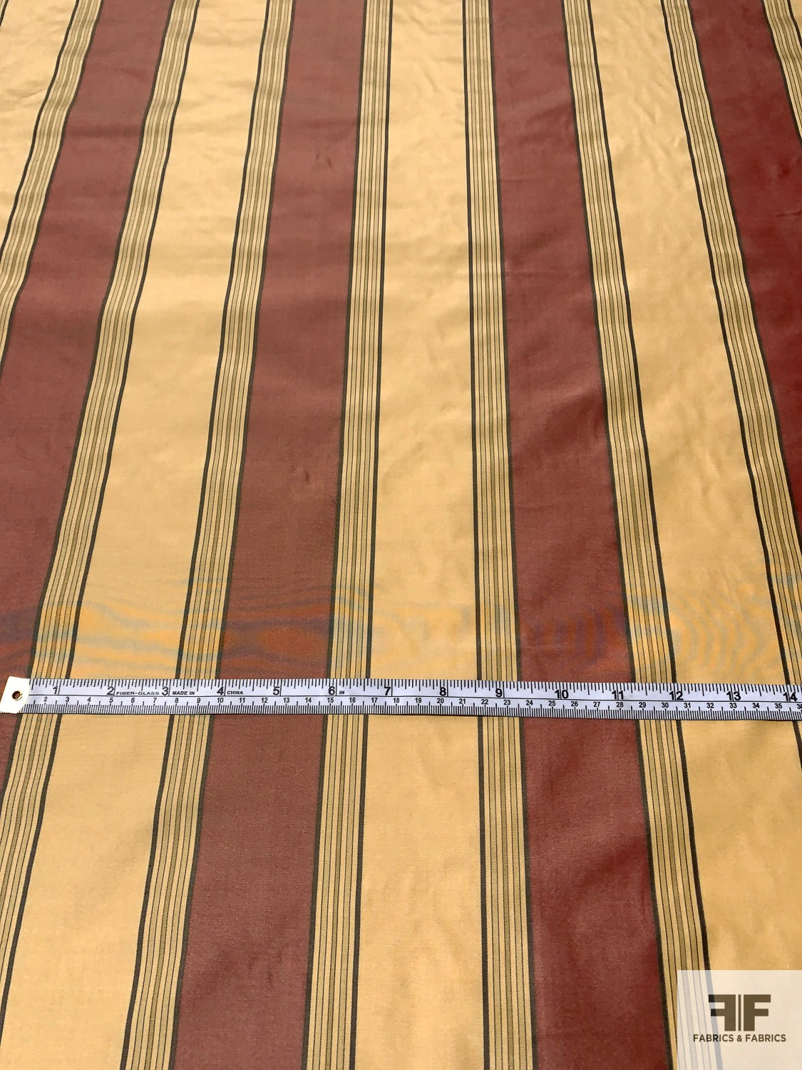 Vertical Striped Yarn-Dyed Silk Taffeta - Antique Rose / Antique Gold / Stone 8 Vertical Striped Yarn-Dyed Silk Taffeta - Antique Rose / Antique Gold / Stone - Image 6