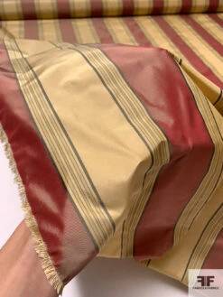 Vertical Striped Yarn-Dyed Silk Taffeta - Antique Rose / Antique Gold / Stone 17 Vertical Striped Yarn-Dyed Silk Taffeta - Antique Rose / Antique Gold / Stone -Fabrics And Fabrics Store 15253 8