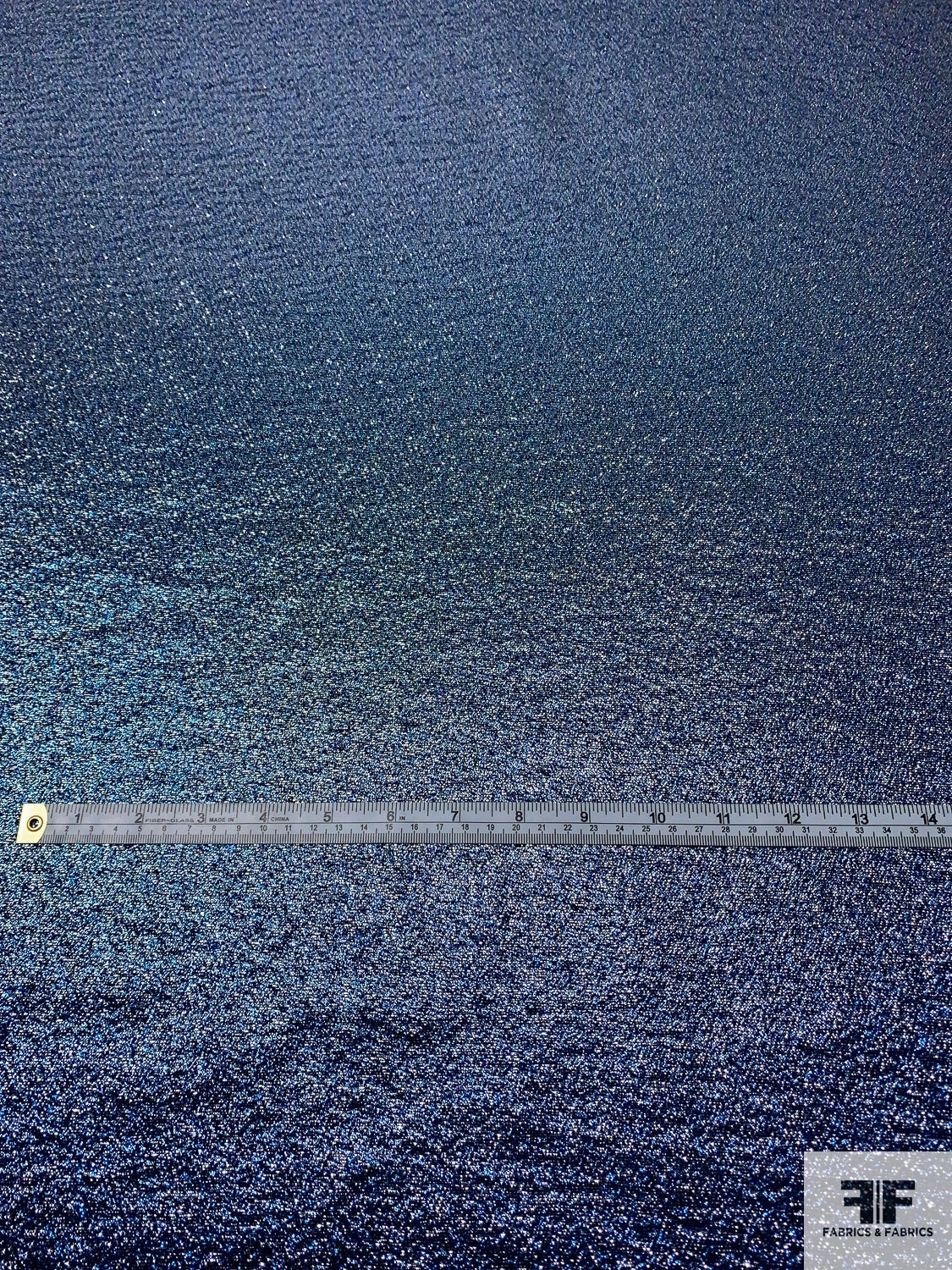 Solid Lamé Brocade - Metallic Blue / Silver 6 Solid Lamé Brocade - Metallic Blue / Silver - Image 4