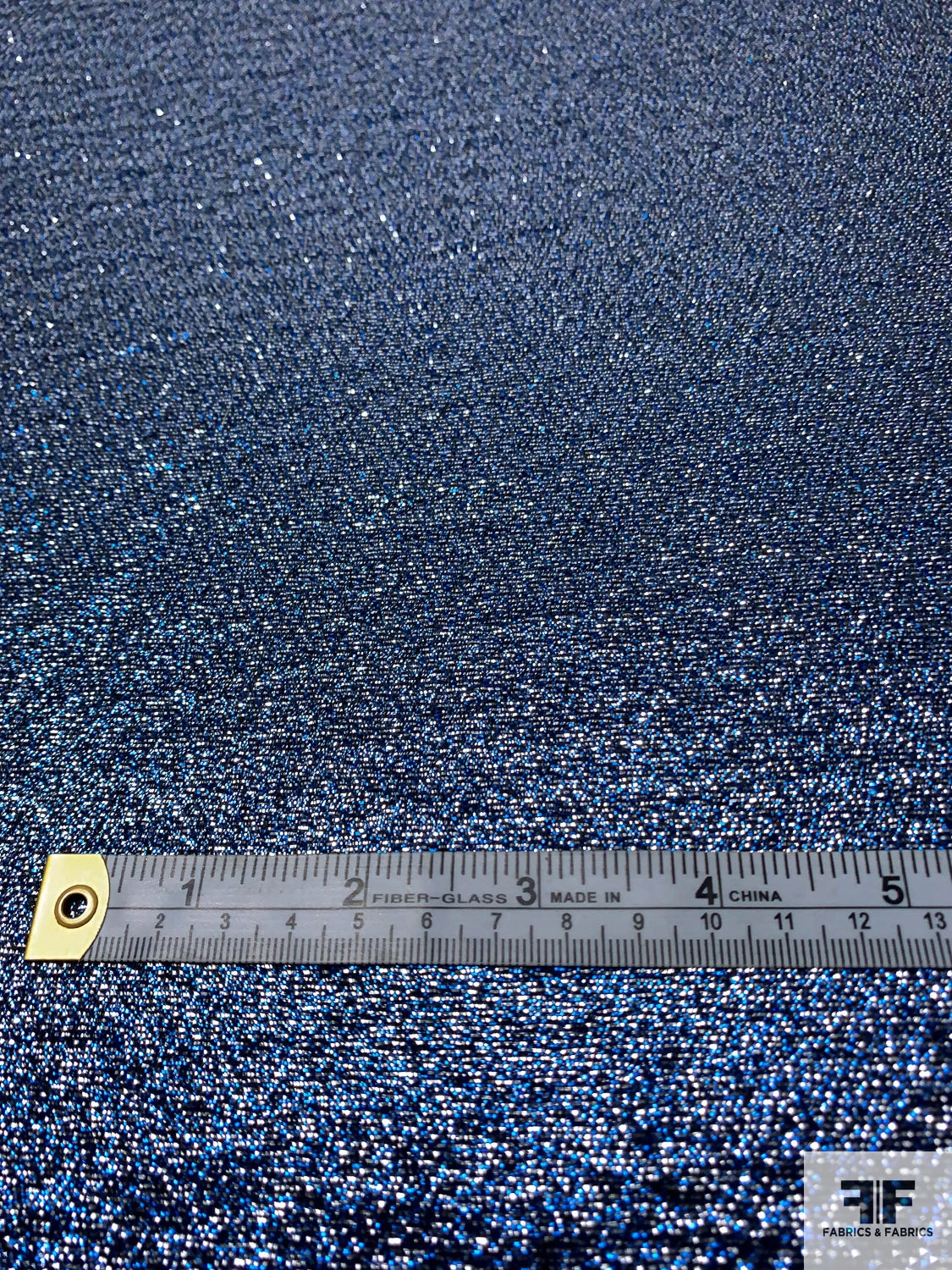 Solid Lamé Brocade - Metallic Blue / Silver 7 Solid Lamé Brocade - Metallic Blue / Silver - Image 5