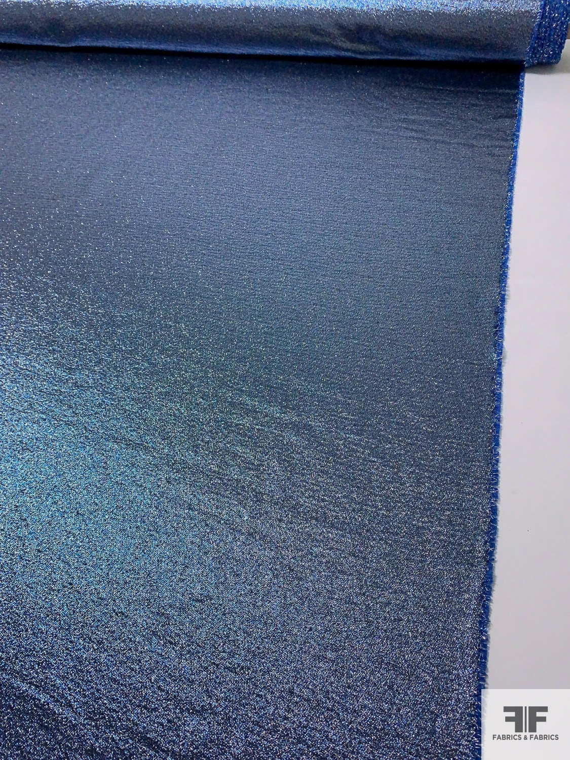 Solid Lamé Brocade - Metallic Blue / Silver 8 Solid Lamé Brocade - Metallic Blue / Silver - Image 6