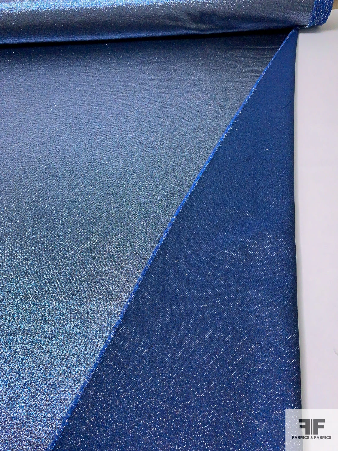 Solid Lamé Brocade - Metallic Blue / Silver 9 Solid Lamé Brocade - Metallic Blue / Silver - Image 7