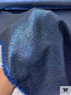 Solid Lamé Brocade - Metallic Blue / Silver 17 Solid Lamé Brocade - Metallic Blue / Silver -Fabrics And Fabrics Store 15258 7