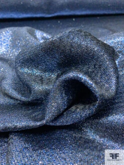 Solid Lamé Brocade - Metallic Blue / Silver
