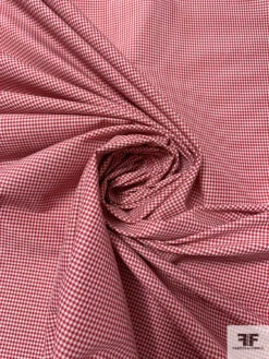 Mini Gingham Check Cotton-Poly Shirting - Red / White -Fabrics And Fabrics Store 15341 2