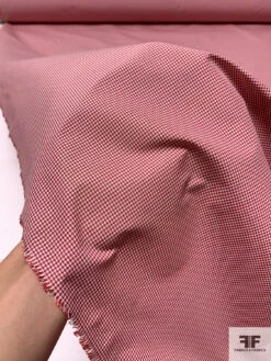 Mini Gingham Check Cotton-Poly Shirting - Red / White -Fabrics And Fabrics Store 15341 8