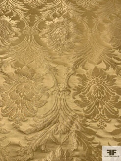 Damask Metallic Satin Jacquard Brocade - Warm Gold