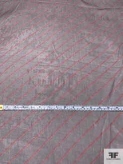 Diagonal Striped Printed Silk Chiffon - Red / Grey 14 Diagonal Striped Printed Silk Chiffon - Red / Grey -Fabrics And Fabrics Store 15443 4