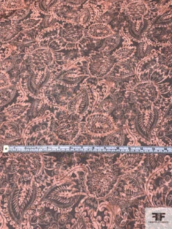 Paisley Leaf Printed Crinkled Silk Chiffon - Dusty Peach / Brown 15 Paisley Leaf Printed Crinkled Silk Chiffon - Dusty Peach / Brown -Fabrics And Fabrics Store 15449 5