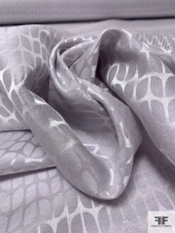 Art Deco Leaf Pattern Lightweight Jacquard Brocade - Muted Pale Lavender