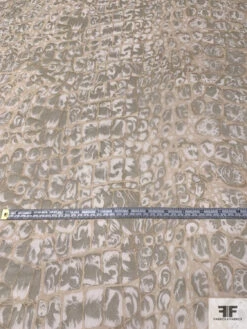Reptile-Inspired Printed Silk Chiffon - Shades Of Ecru -Fabrics And Fabrics Store 15619 4