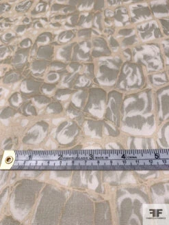 Reptile-Inspired Printed Silk Chiffon - Shades Of Ecru -Fabrics And Fabrics Store 15619 5