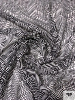 Hypnotic Chevron Printed Silk Chiffon - Black / Off-White 12 Hypnotic Chevron Printed Silk Chiffon - Black / Off-White -Fabrics And Fabrics Store 15664 1 6749b4b8 f5d3 4f21 a391 29f2a24bb520